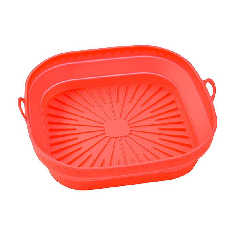 Силиконовая корзина для аэрофритюрницы, квадратная складная форма для выпечки в духовке аэрофритюрницы, многоразовая, безмасляная, кухонные аксессуары для приготовления пищи