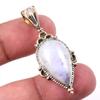 Подвеска из натурального радужного лунного камня 925 пробы из чистого серебра в двух тонах 1,75 дюйма y6D84