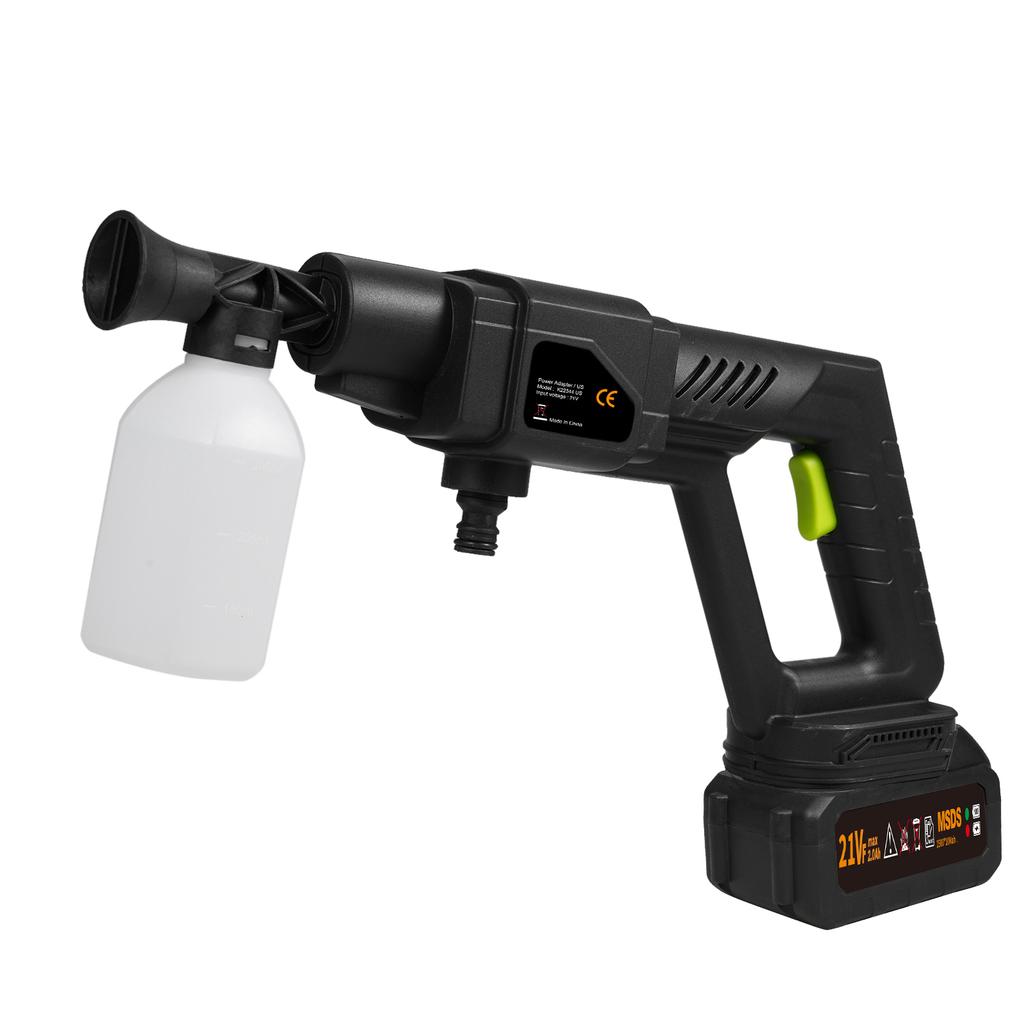 Ручная мойка высокого давления Портативный мощный пистолет для мойки автомобилей 21 В с 2 перезаряжаемыми аккумуляторами 1500*10 мАч
