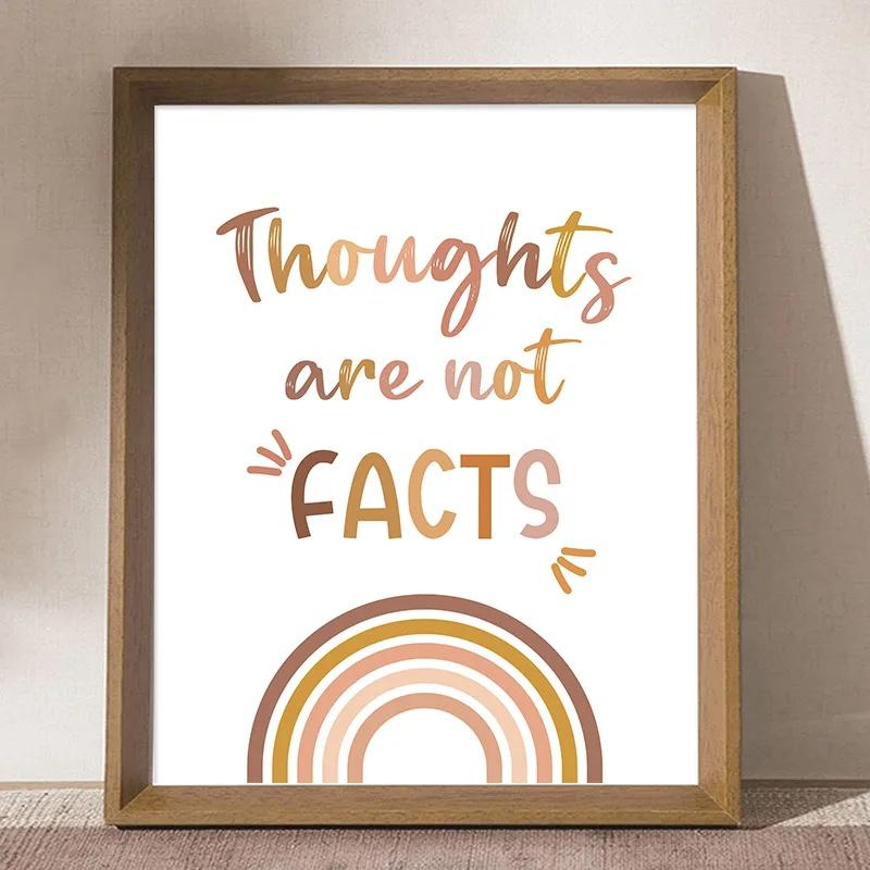 Красочные плакаты для печати на холсте о ментальном здоровье, Богемный вдохновляющий плакат, Украшение, Декор для стен класса, офиса, детской