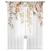 Thanksgiving Autumn Wild Flowers Voile Curtains For Bedroom Tulle Window Curtain For Living Room Sheer Curtains Blinds Drapes