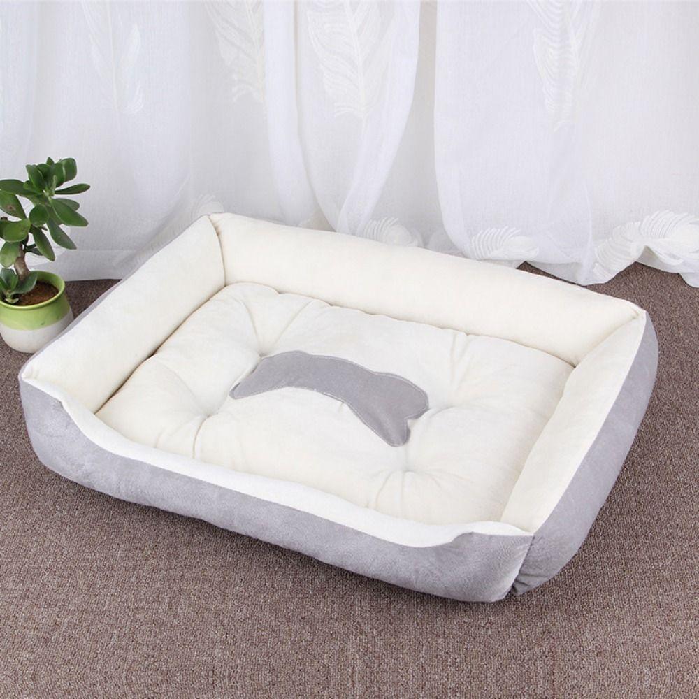 Soft Winter Bone Pattern Dog Nest Comfortable Dog Baskets Bed Warm Dog House Dog Sofa Bed  Winter