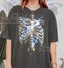 Vintage Skeleton 90s Graphic Style Comfort Colors® Tshirt, Grunge Retro Ribcage Faded T-Shirt, Goth Y2k Streetwear, 2000s Bones Gift