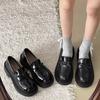 Французские ретро британские туфли на платформе из кожи женские новинка весна-осень 2025 с юбками универсальные увеличивающие высоту туфли-лоферы