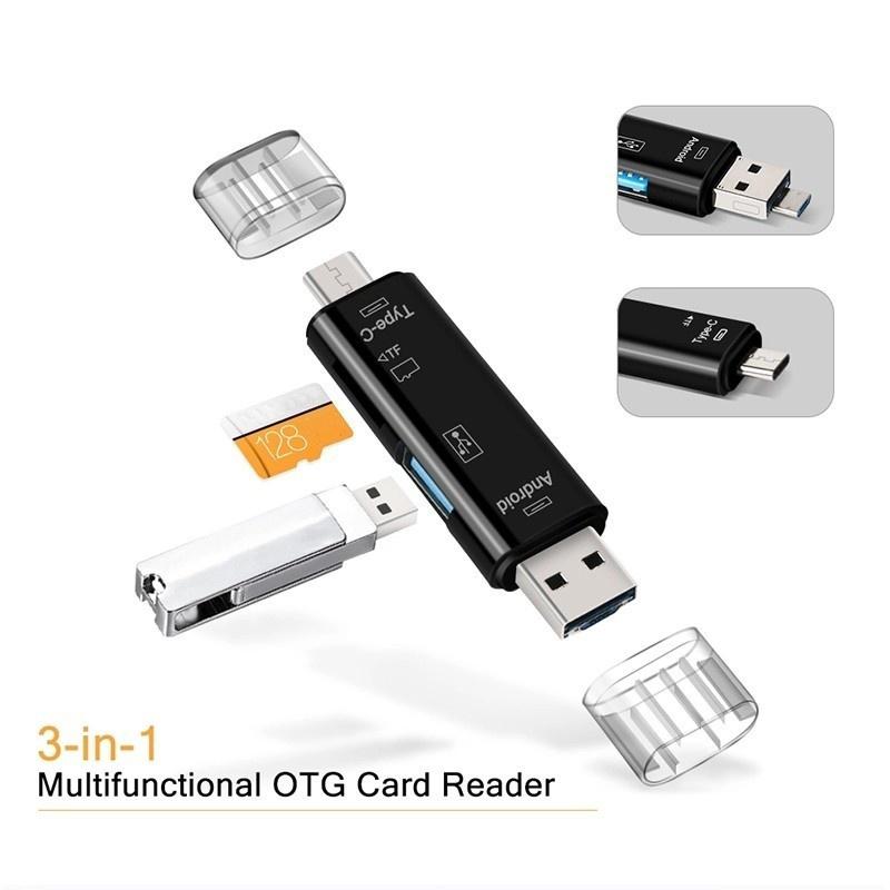 5 In 1 Multifunction Usb Type C Usb Micro Usb TF Memory Card Reader OTG Card Reader Adapter