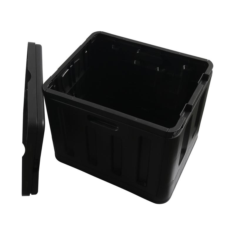 Portable Folding Toilet Kit for RV Camping Outdoor Travel Lightweight PP Material Multi-Purpose as Stool or Storage Black Grey