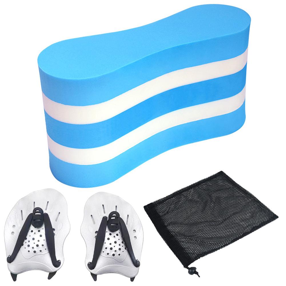 Тренировочный буй для плавания Регулируемый ремешок Ручные лопатки Легкое тренировочное оборудование для плавания 5-слойный буй для бассейна