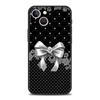 Чехол для телефона Cover для iPhone 17 16 15 14 13 12 Pro Max 11 Pro Max 17AIR Plus Ударопрочный Мягкий ТПУ Черный Бантик Искусственный Жемчуг Расписной