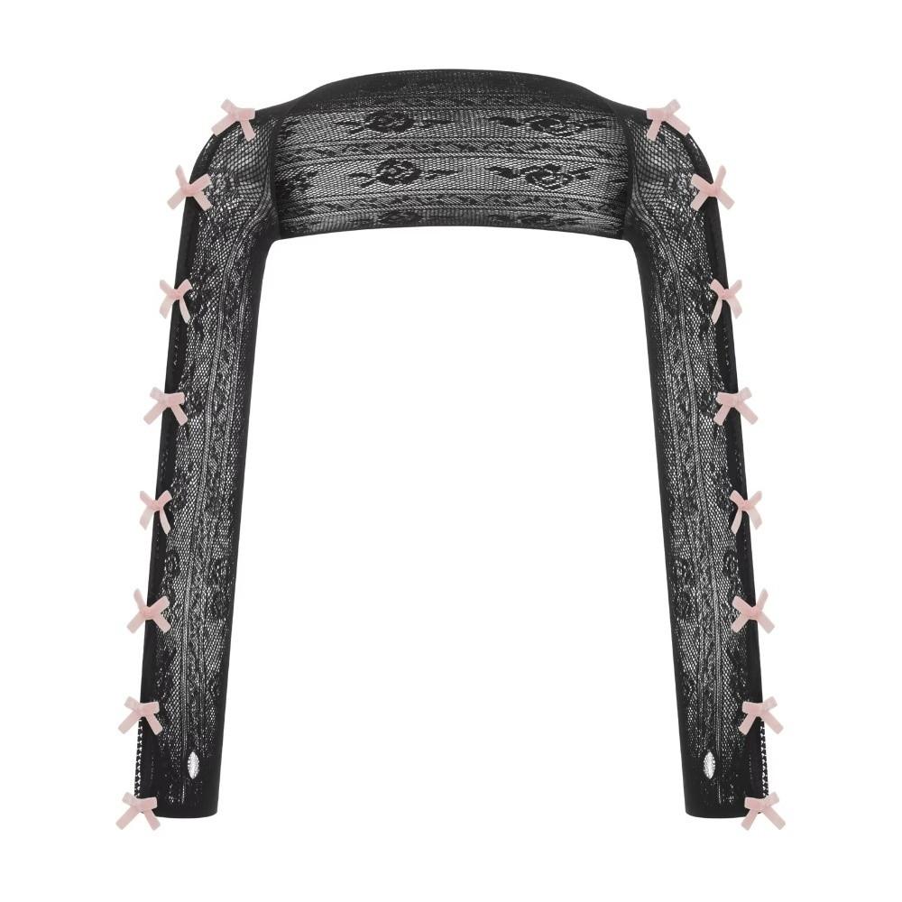 Open Front Lace Shrug Elastic Mesh Sunscreen Sleeve Retro Punk Gloves Cosplay Outfits
