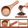 4Pcs Coffee Scoops 15/45ml Stainless Steel or Wood Measuring Spoon Reusable Coffee Beans Flour Measuring Spoons for Home Kitchen