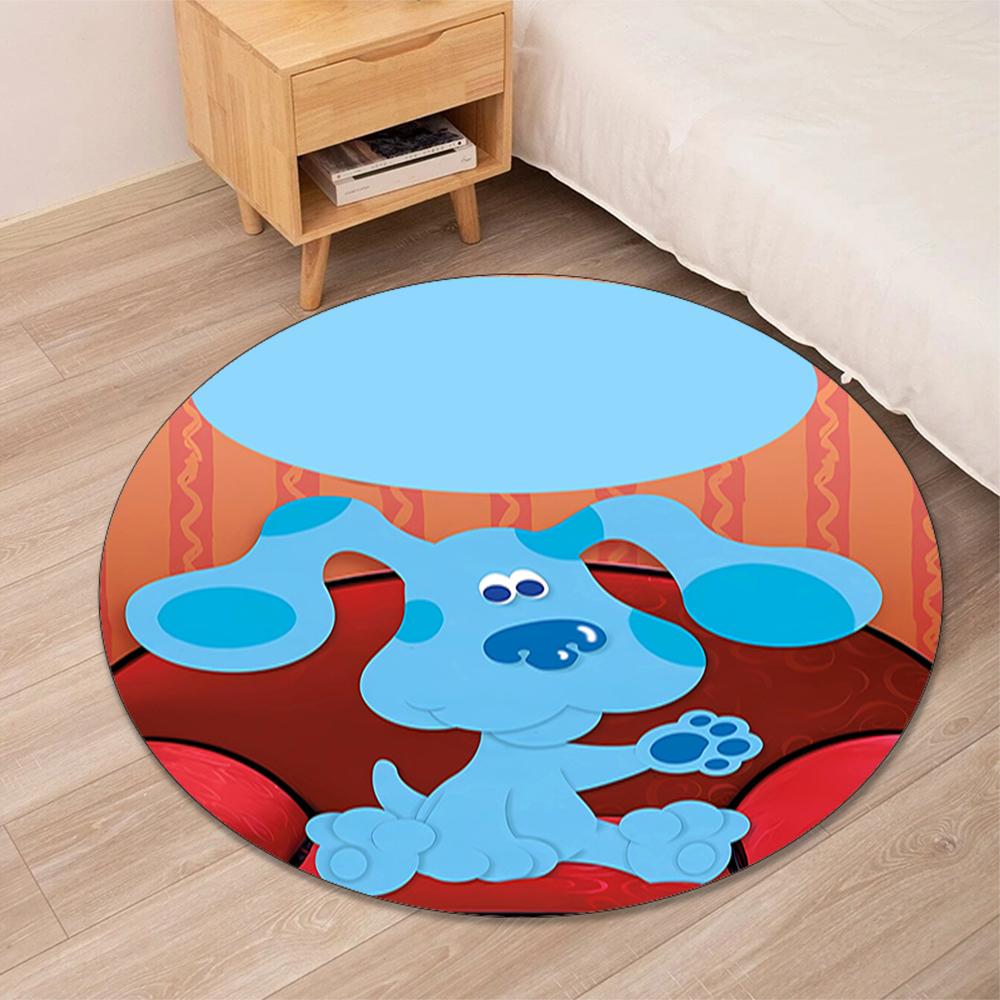 Blue's Clues Printed Round Rug Carpet Chair Rug Area Rug Entryway Doormats,for Office Chair Living Room Bedroom Kitchen Room.