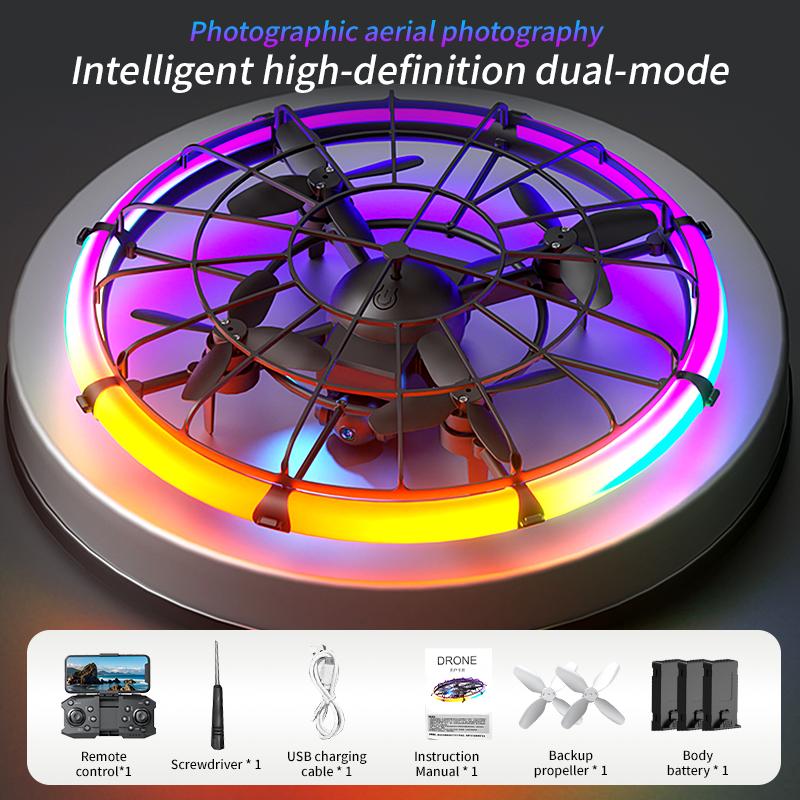 2025 New M18 Drone UFO Mini Drone Hover Sensing, UFO Rotation, Indoor/Outdoor Dual-Use Summer Toy - The Best Gift for Kids