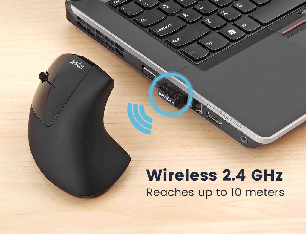 Эргономичная мышь Perixx для левой руки, вертикальная, беспроводная, DPI, эргономика PERIMICE-713L 800/1200/1600