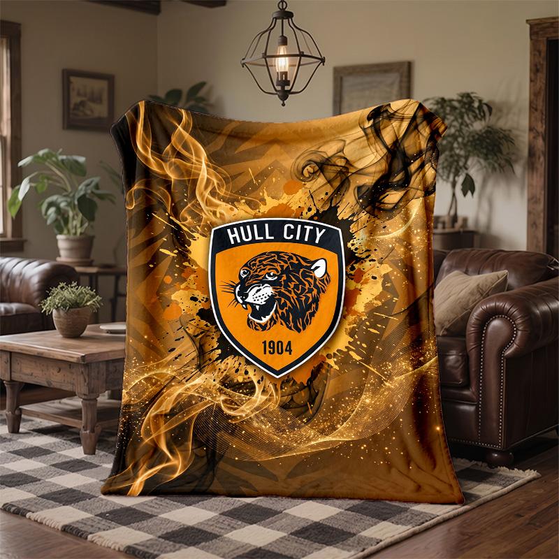 Hull City Football Print Flannel Blanket Soft Warm Sofa Bed Throw Blanket For Home Office Bedroom