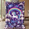 Unicorn Rainbow Castle Theme blanket Lightweight Warm Flannel Blanket Decorative Throw Blanket for Home Decoration