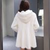 Winter Imitation Mink Coat Women's Hooded Imitation Mink Fur Medium and Long Imitation Fur Jacket Hooded