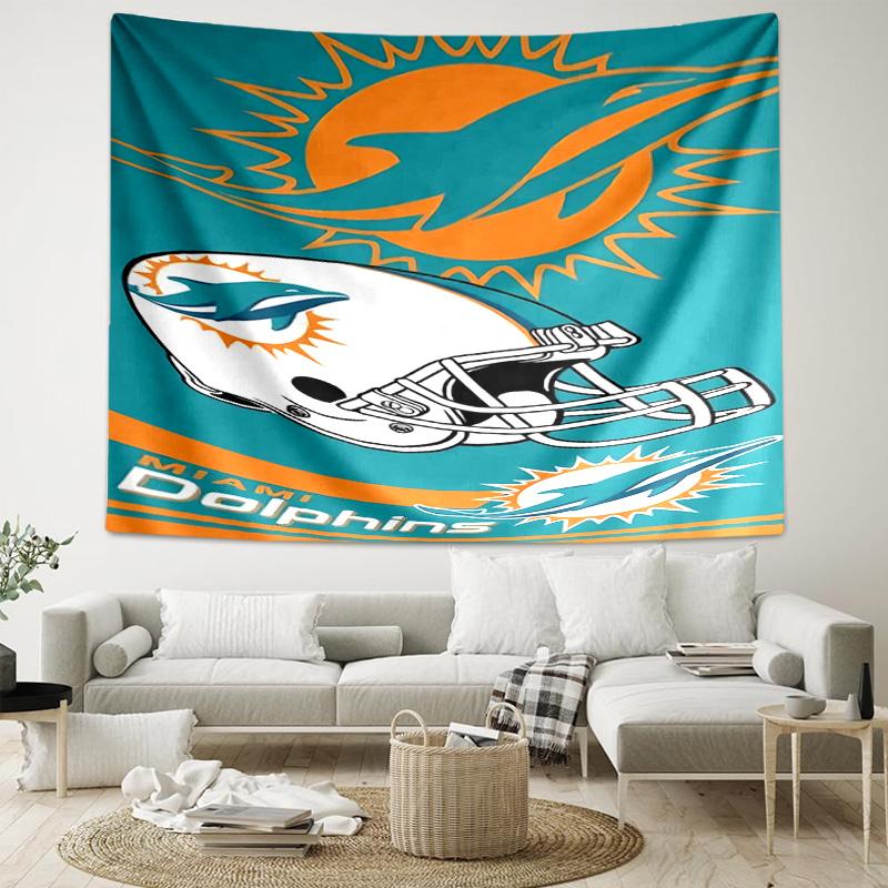 1pc Miami Dolphins logo Tapestry, Living Room, Bedroom, Office, Party Decor, Ideal Festive Gift
