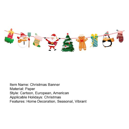 Рождественский баннер, украшение, медведь, Санта, снеговик, рождественская гирлянда, праздничный подвесной баннер