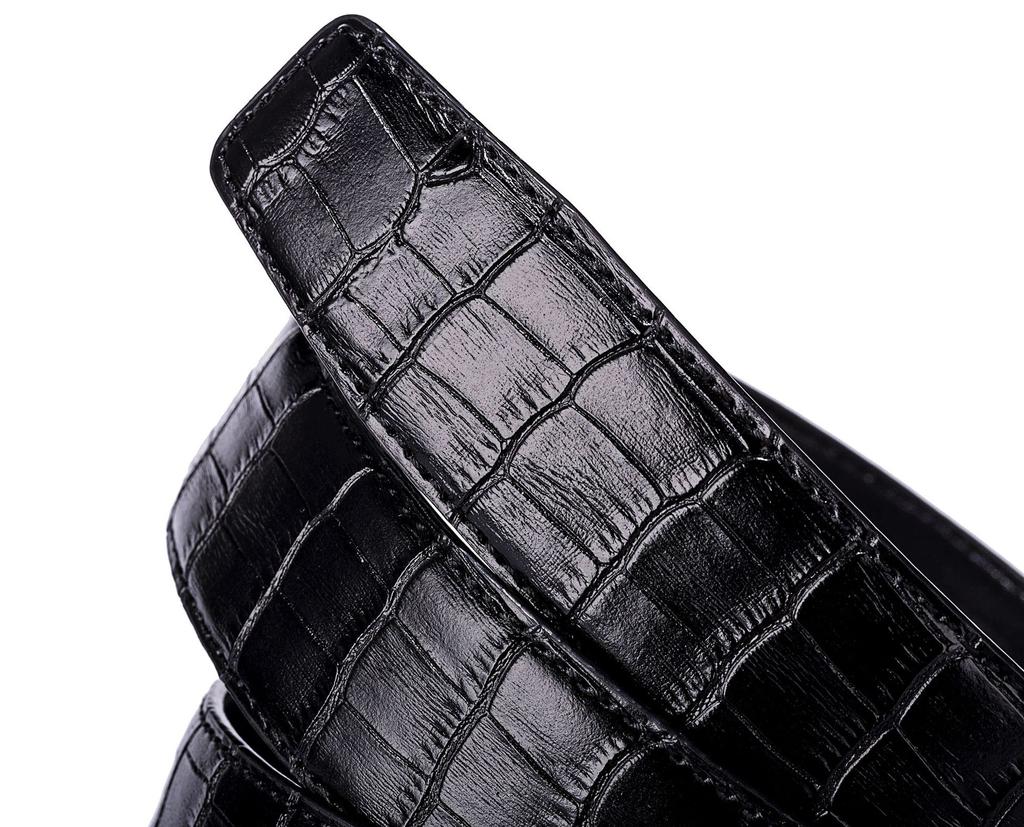 Men's Genuine Leather Belt High-end Quality Original Patent Leather Imported First Layer Cowhide Automatic Buckle Belt Body