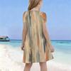 Girls Round Neck Short Sleeve Printed A Line Flared Dress