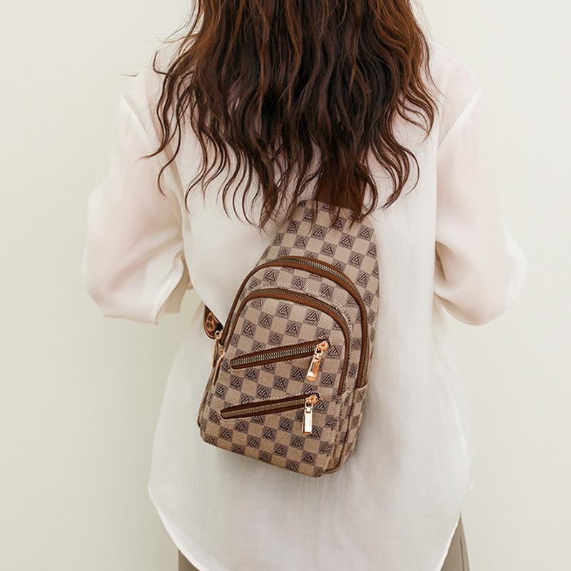 Нагрудная сумка Женская сумка через плечо Дорожная сумка на одно плечо из мягкой кожи