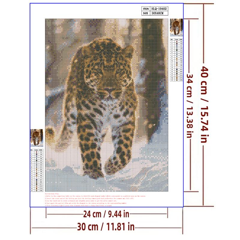 5d DIY Diamond Painting Cross Stitch Animal Leopard Diamond Embroidery Mosaic Full Round Drill Home Decor Arts