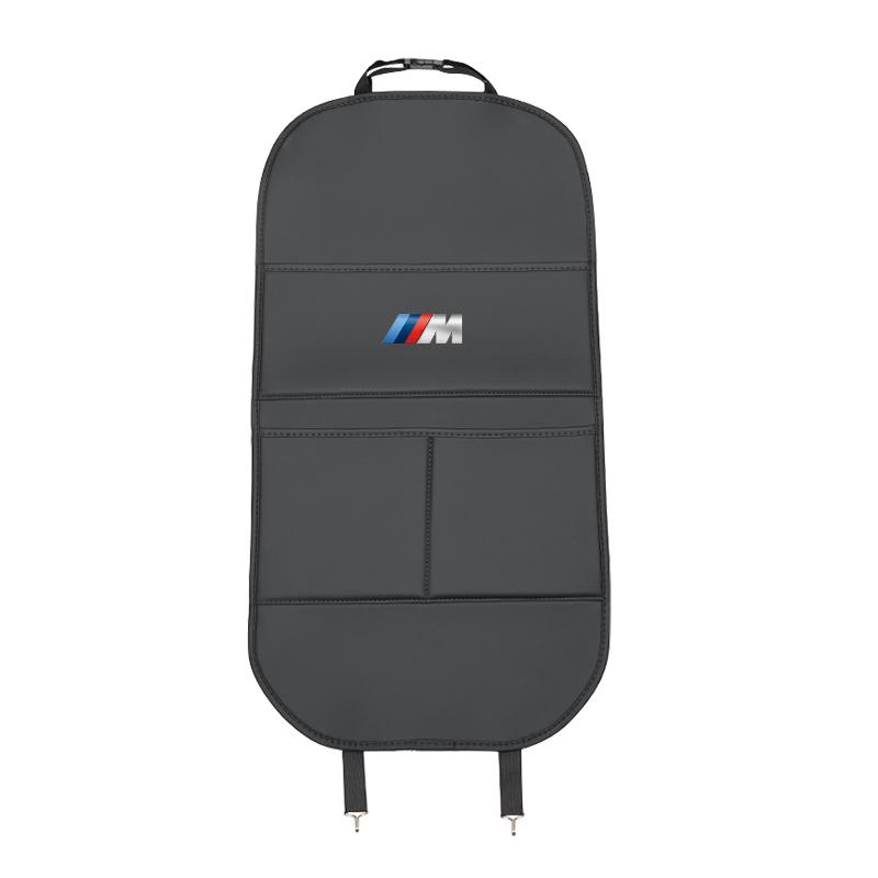 Car Seat Back Leather Protector Kick Mat With Storage Pockets Accessories For BMW G80 G06 G07 G42 G14 G15 G16 F82 F20 / Stickers HGB46