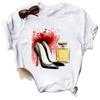 New Fashion High Heels Personalized Printed Women's Summer Short Sleeve T-shirt Casual Tops Oversized T Shirt Harajuku Tee