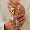 Minimalist Personality Geometric Elements Exaggerated Irregular Alloy Open Ring Women's Jewelry Capable Commuting Fashion Matching