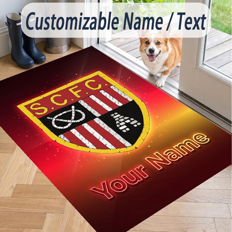 Custom Text Printed Rug Stoke City FC Non Slip Floor Carpet For Home Room Decor