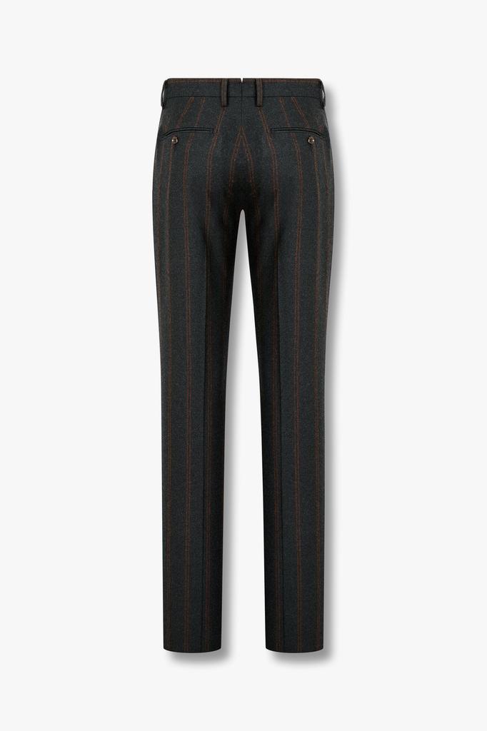 MAN ON THE BOON [Drogo] One-Pleat Stripe Suit Pants_Charcoal 4714352009