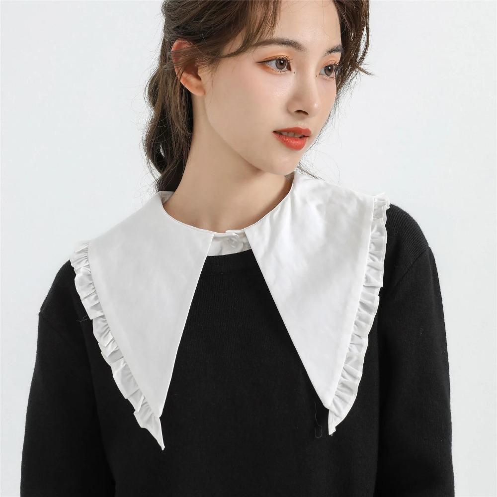 Female Shirt Detachable Doll Fake Collar Shawl for Women Big Lapel False Collar Shoulder Wrap Bowknots Lace Necklace Mini Cape