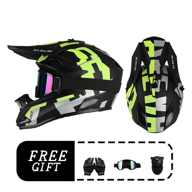 Full Face Off-Road Motorcycle Helmet Adults ABS Material DOT Certified Dirt Bike S M L XL