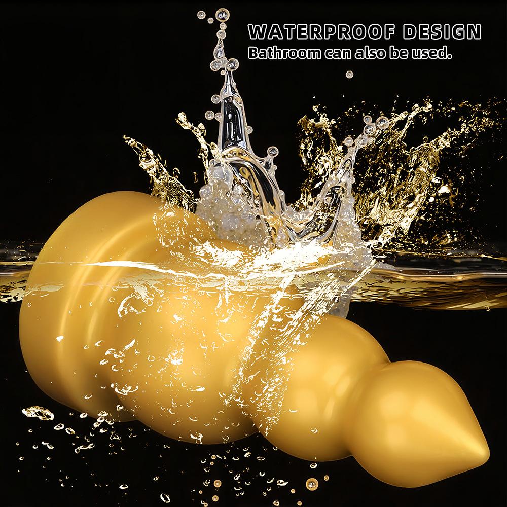 Большая Золотая Силиконовая Анальная Пробка с Резьбой Реалистичный Дилдо Игрушка для Взрослых Секс для Пары Фистинг