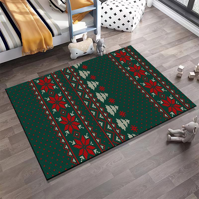 Festive Nordic Pattern Rug Non-slip rug suitable for living room and bedroom sofas