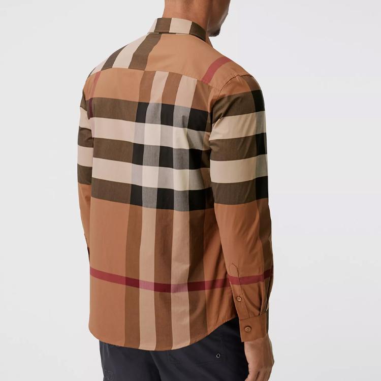 Burberry Check Stretch Poplin Long Sleeve Shirt 80376401