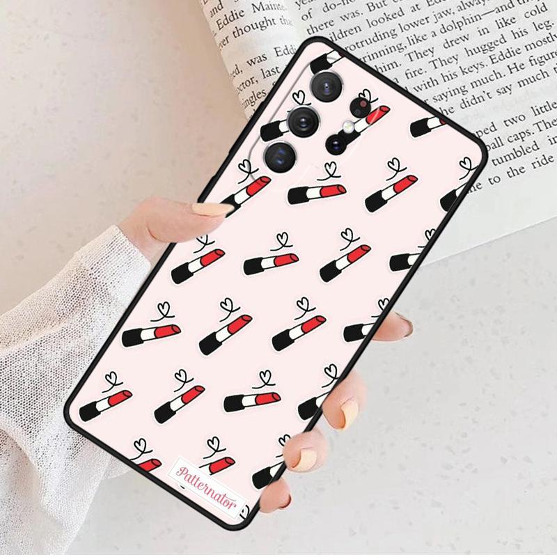 Чехол для телефона с макияжем и помадой для Samsung Galaxy S25 S23 S30 S8 S21 S20 FE S24 S22 Note 10 20 Plus lite Ultra