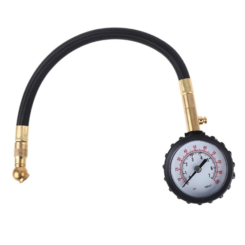 Accurate Rubber Hose Tire Pressure Gauge Dial Type Pressure Instrument Fit for Car Bicycle Motorcycle Truck Tires