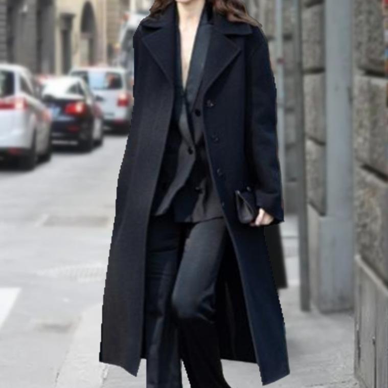 2024 осень-зима европейская станция длинное большое шерстяное женское пальто шерстяное пальто качество волос