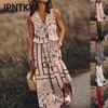 JPNTKY Summer Women Dress Long Sleeveless Casual Ladies Dress Zipper Letter Print Waist