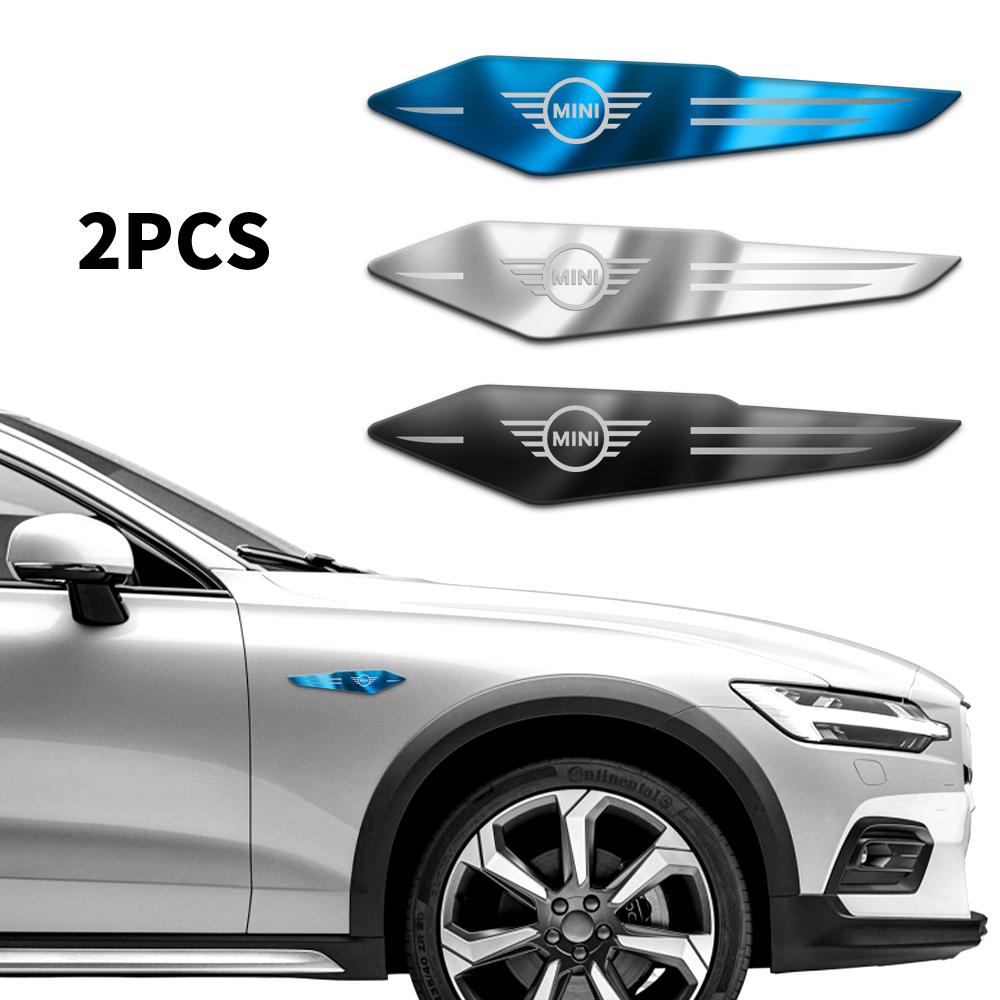 VRT4 2Pcs For MINI Cooper JCW WORKS R55 R56 F55 F56 R57 R58 R59 Metal Car Door Body Side Fender Sticker Emblem Decor Auto Accessories