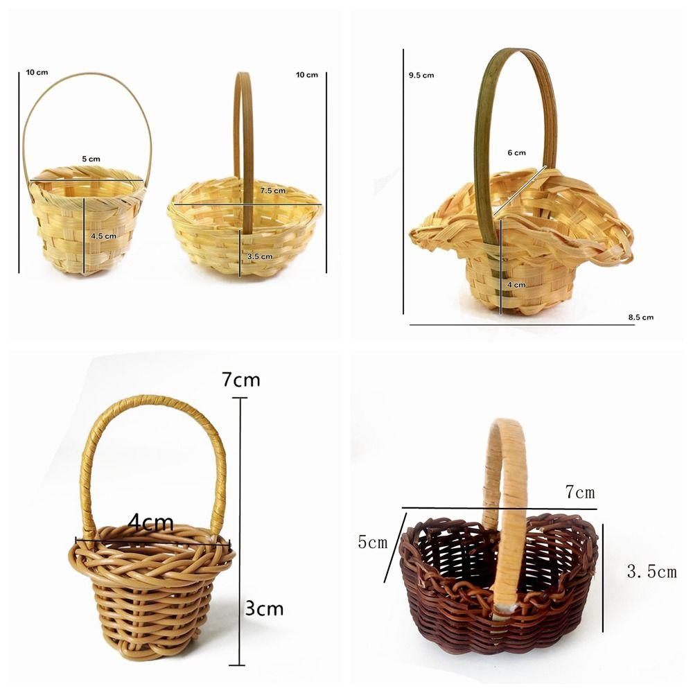 Accessories Flower Arrangement Basket with Handle Handheld Baskets Braid Flower Baskets Bedroom
