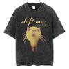 Стирка Винтаж Альтернатива Метал Рок-группа Deftones Around The Fur Смешной Мем для Любителей Кошек Футболка Мужская Ретро Готика Панк Футболка
