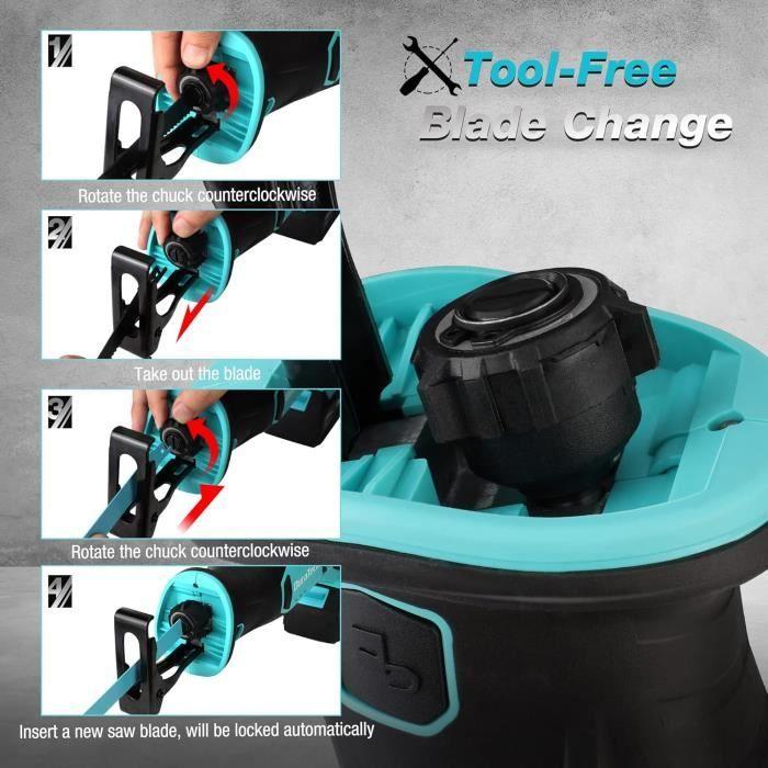 Scie Sabre sans Fil 20V avec Batterie 4,0Ah,Scie Alternative pour Couper Bois,Métal et PVC