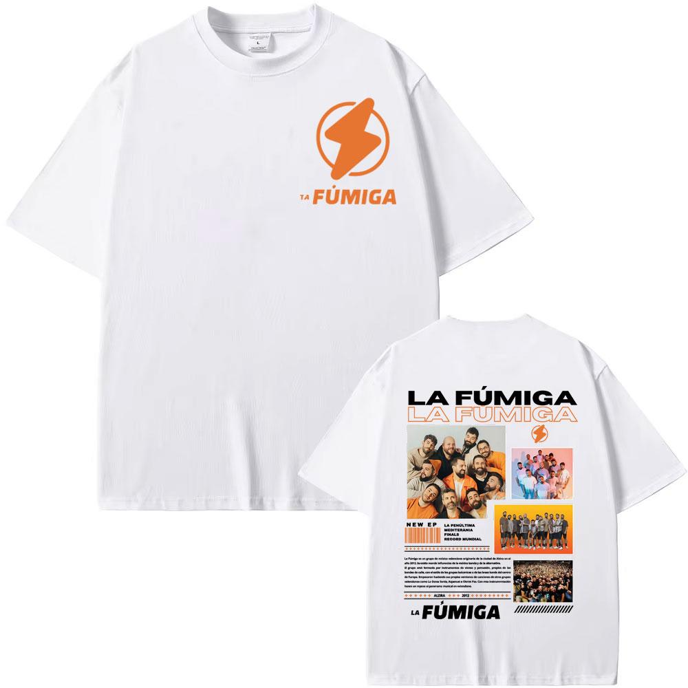 Band La Fumiga Album 2025 Tour Graphic T Shirt Unisex Unisex Vintage Hip Hop Classic Tshirts Short Sleeve Cotton Tshirt Streetwear
