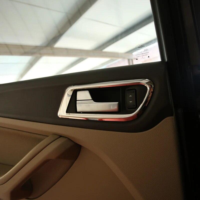 Для Ford Focus 2 Mk2 2009-2012 внутренняя дверная ручка из нержавеющей стали, круглая отделка, хромированная наклейка с блестками