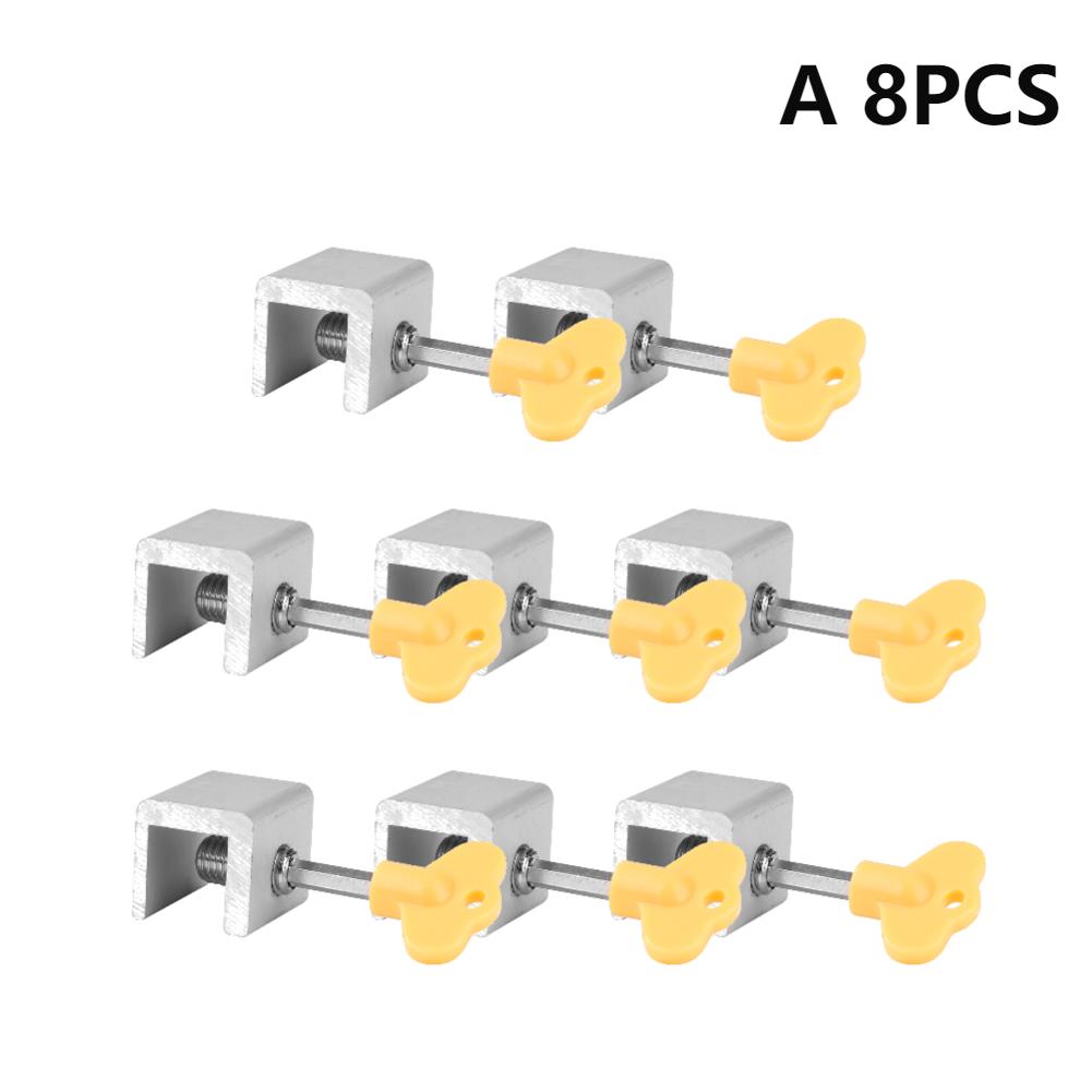1-10PCS Aluminum Alloy Window Lock Stopper Sliding Sash Stopper Cabinet Locks Straps Anti-theft lock Window Sliding Door