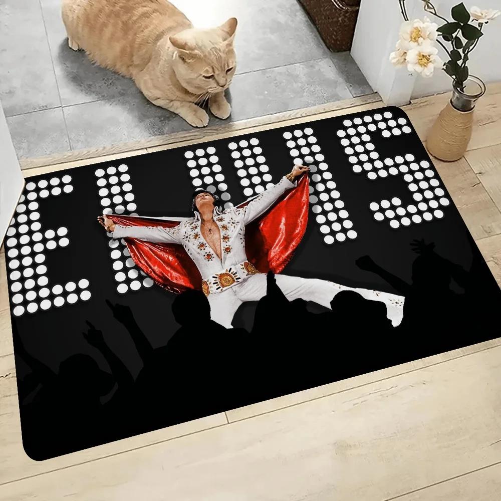 E-Elvis Presley Hallway Carpet Washable Non-Slip Living Room Sofa Chairs Area Mat Kitchen Doormat Area Rug Home Decor