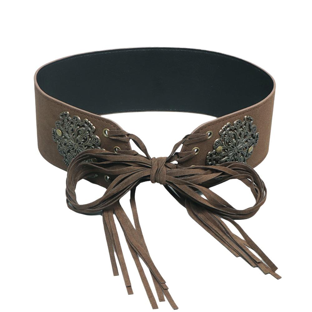Leopard Print West Cowboy Waist Belt Trouser Decoration Pu Waistbands Splicing Rings Belt  Daily