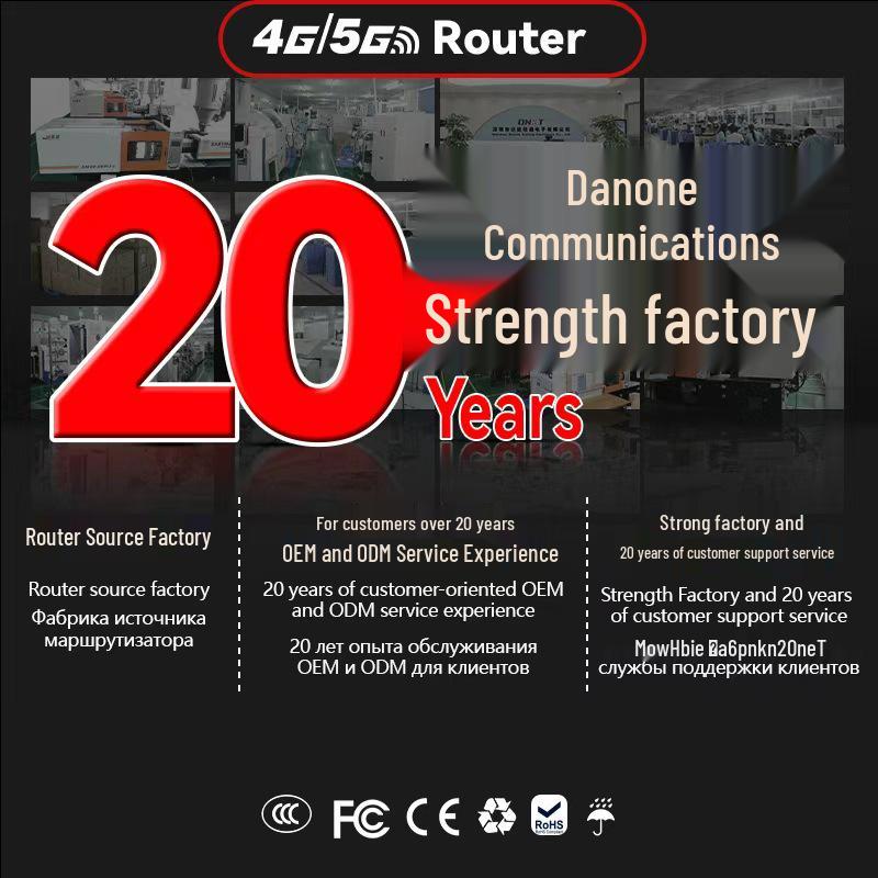 4G WiFi6 Wireless Router with Optional Battery, Foldable Antenna, 4 Network Ports, and Card Slot for Russia and Americas
